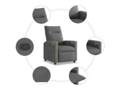 Poltrona* Poltrona Reclinável | Poltrona Confortável Relax tecido cinzento-escuro SHL969981 Cinza antracite