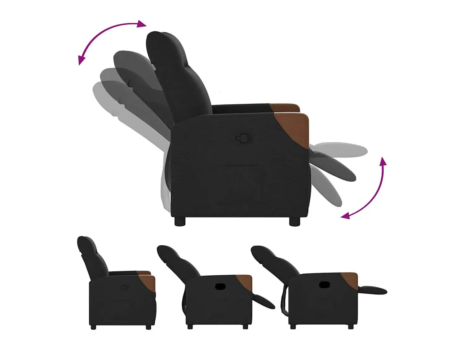 Poltrona| Poltrona Reclinável | Poltrona Confortável Relax tecido SHL88063 Preto