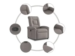 Poltrona Reclinável | Poltrona Confortável Relax tecido cinzento-acastanhado SHL877543^ Poltrona