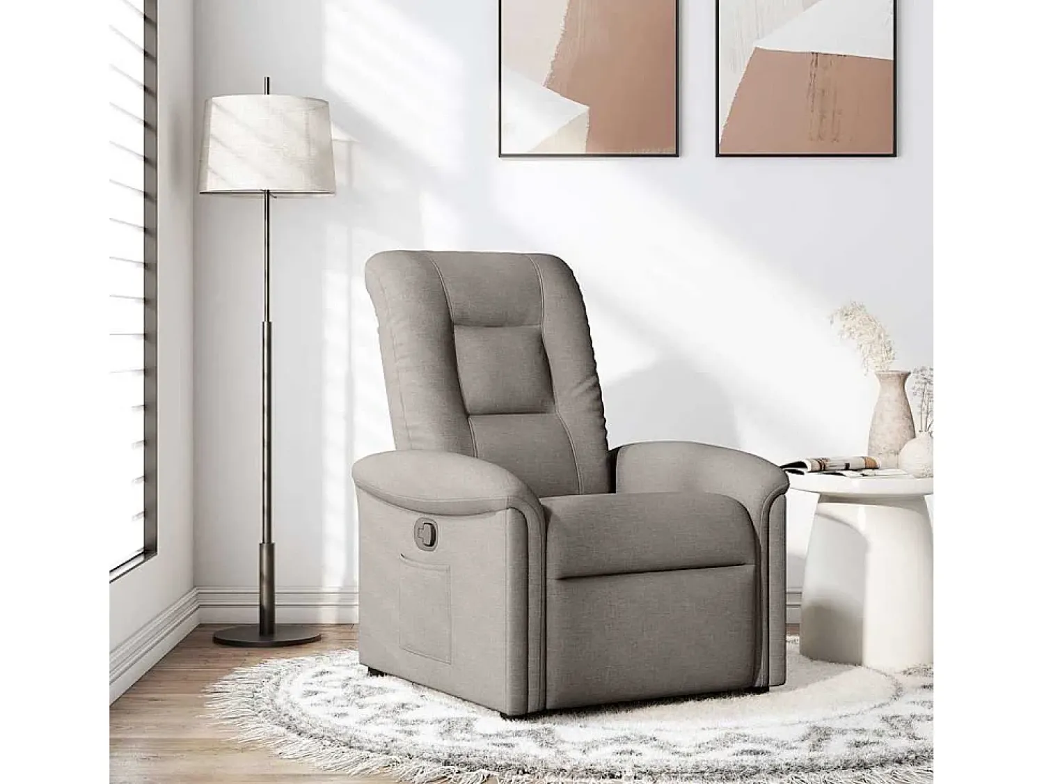 Poltrona Reclinável | Poltrona Confortável Relax tecido cinzento-acastanhado SHL877543^ Poltrona