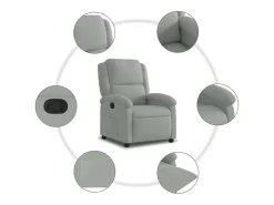 Clearance Poltrona Reclinável | Poltrona Confortável Relax veludo cinza claro SHL914167 Cinzento