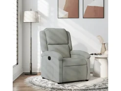 Clearance Poltrona Reclinável | Poltrona Confortável Relax veludo cinza claro SHL914167 Cinzento