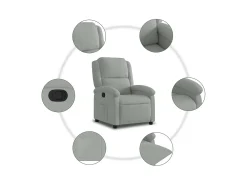 Clearance Poltrona Reclinável | Poltrona Confortável Relax veludo cinza claro SHL914167 Cinzento