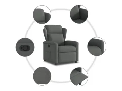 Online Poltrona Reclinável | Poltrona Confortável Relax tecido cinzento-escuro SHL807640 Cinza antracite