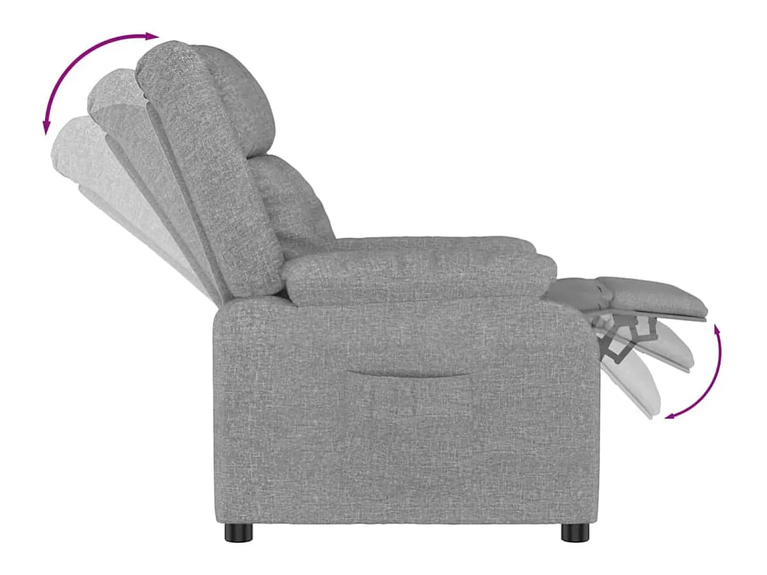 Poltrona* Poltrona Reclinável | Poltrona Confortável Relax tecido -claro SHL834057 Cinzento