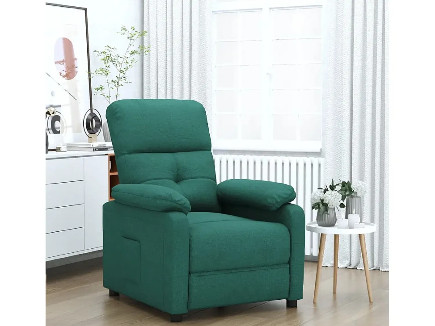 Poltrona Reclinável | Poltrona Confortável Relax tecido verde-escuro SHL554524 Verde pinho