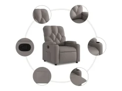 Poltrona| Poltrona Reclinável | Poltrona Confortável Relax tecido cinzento-acastanhado SHL290274 Taupe