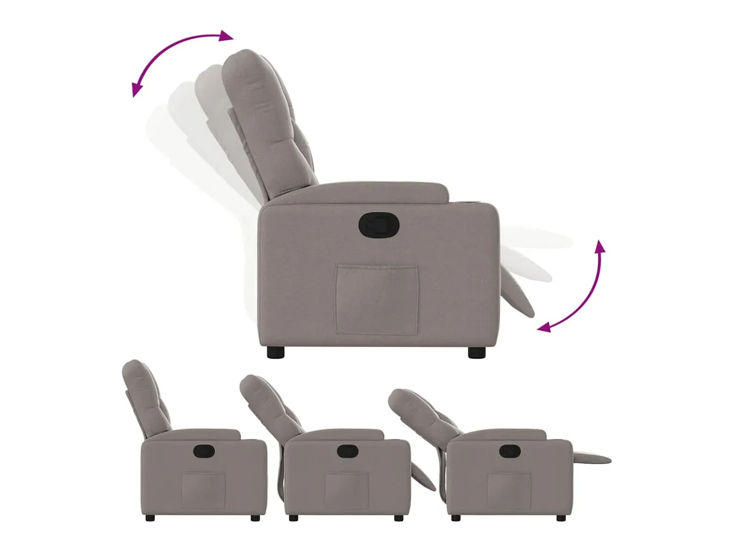 Poltrona| Poltrona Reclinável | Poltrona Confortável Relax tecido cinzento-acastanhado SHL290274 Taupe