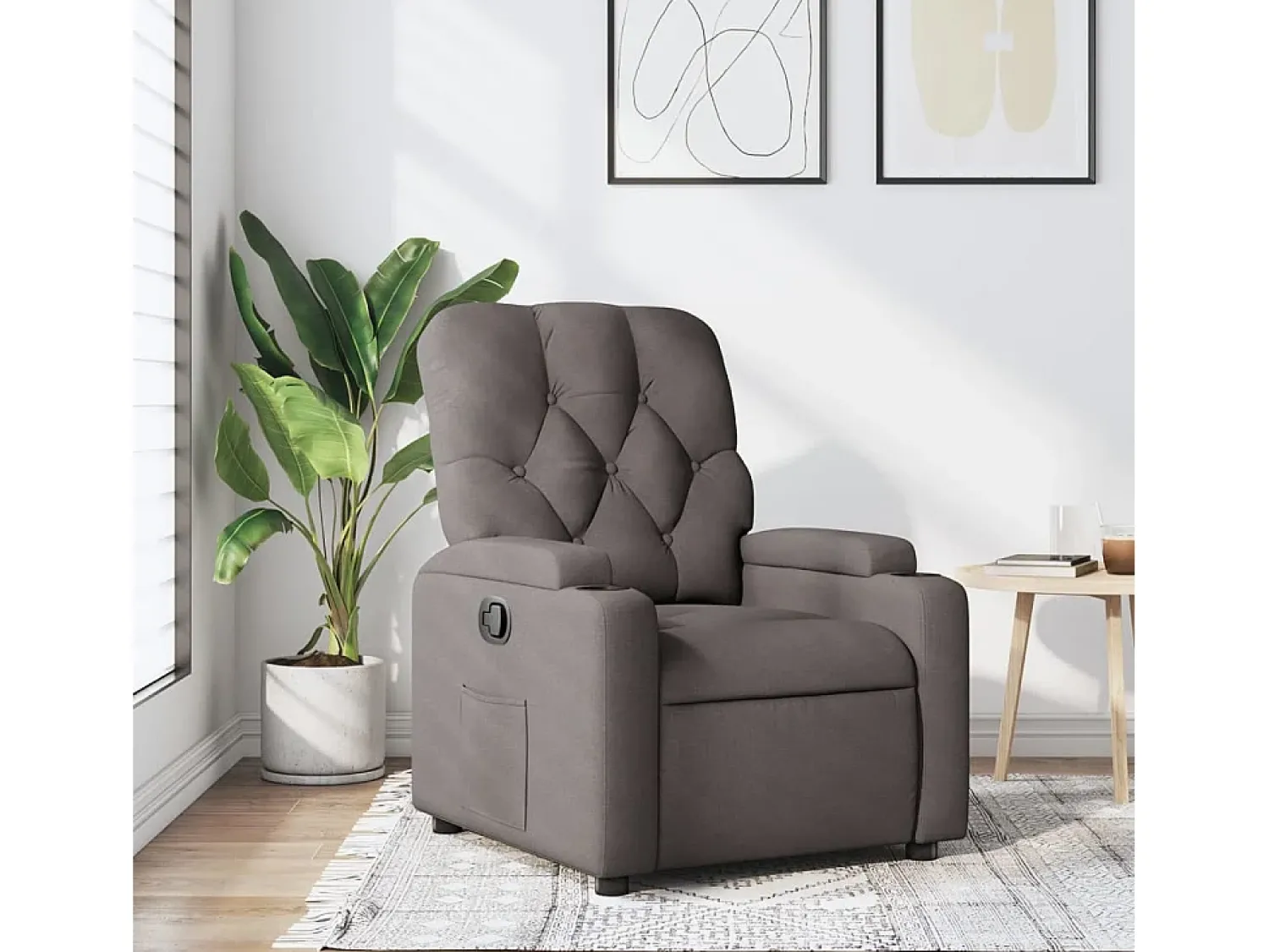 Poltrona| Poltrona Reclinável | Poltrona Confortável Relax tecido cinzento-acastanhado SHL290274 Taupe