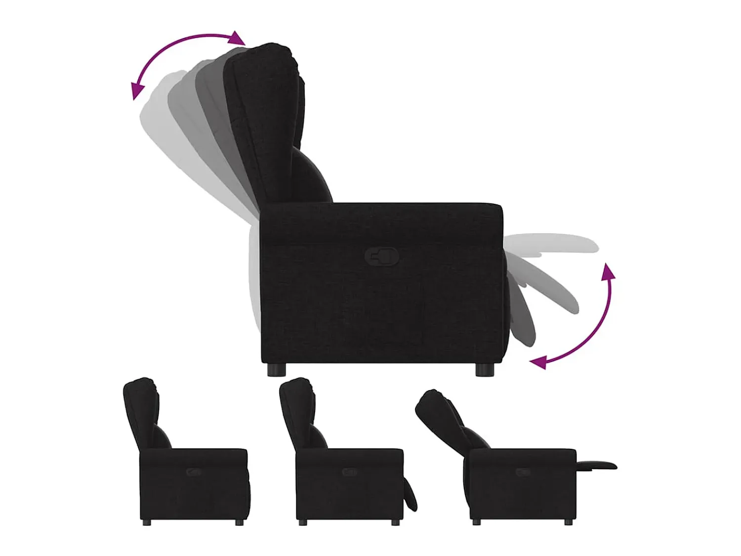 Poltrona| Poltrona Reclinável | Poltrona Confortável Relax tecido SHL815634 Preto