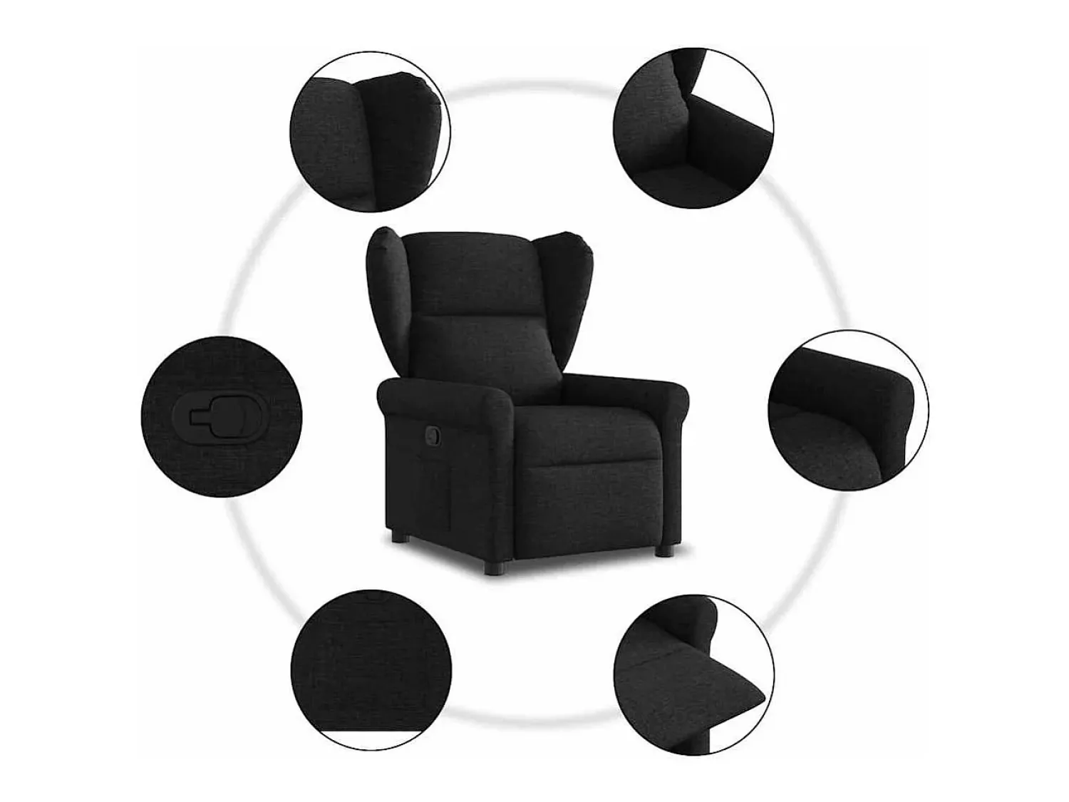 Poltrona| Poltrona Reclinável | Poltrona Confortável Relax tecido SHL815634 Preto