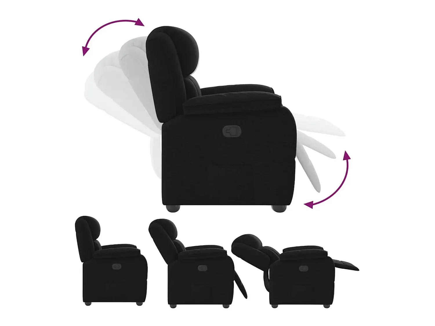 Poltrona* Poltrona Reclinável | Poltrona Confortável Relax tecido SHL880961 Preto