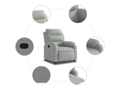 Poltrona Reclinável | Poltrona Confortável Relax veludo -claro SHL136229^ Poltrona
