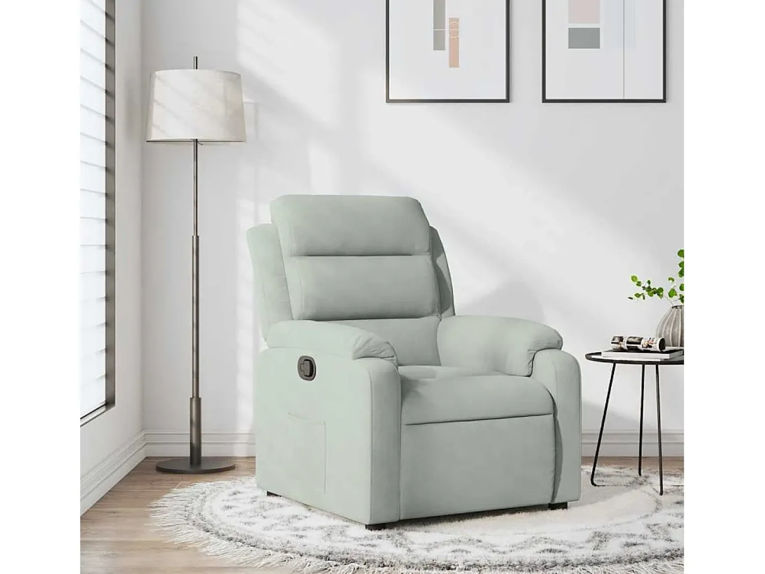 Poltrona Reclinável | Poltrona Confortável Relax veludo -claro SHL136229^ Poltrona