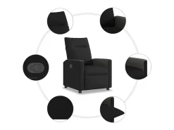Poltrona* Poltrona Reclinável | Poltrona Confortável Relax tecido SHL159367 Preto
