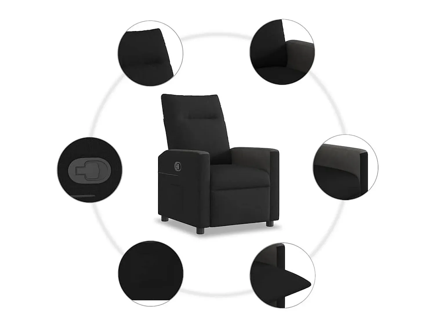 Poltrona* Poltrona Reclinável | Poltrona Confortável Relax tecido SHL159367 Preto