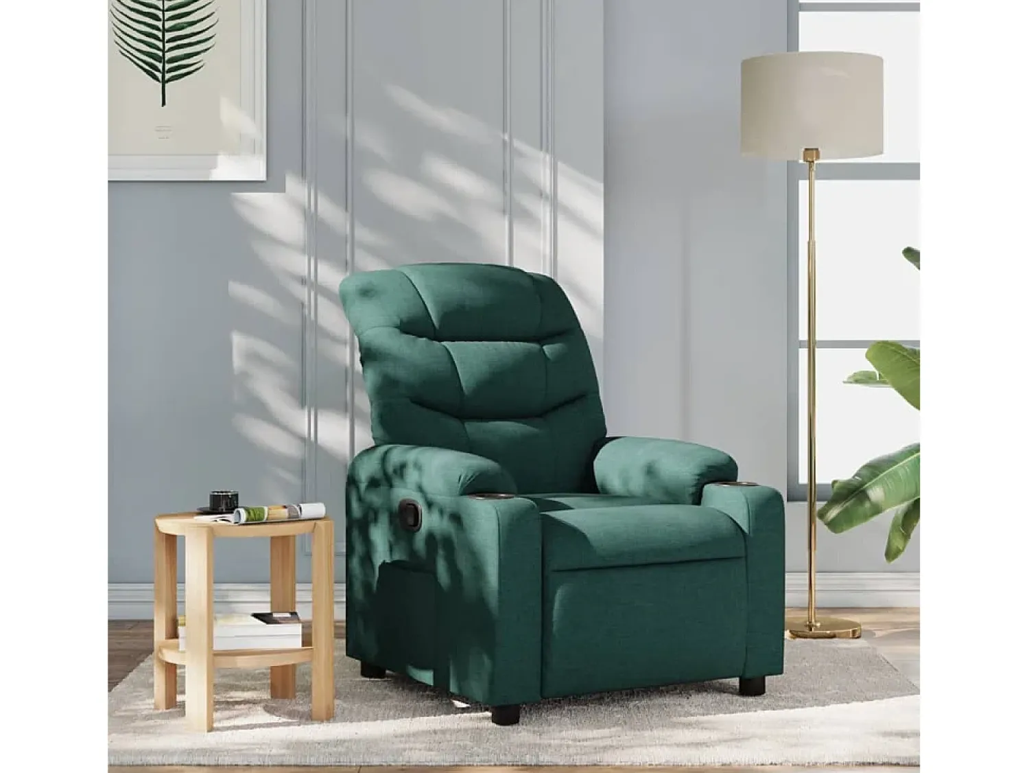 Poltrona| Poltrona Reclinável | Poltrona Confortável Relax tecido verde-escuro SHL553306 Verde pinho