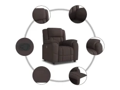 Best Poltrona Reclinável | Poltrona Confortável Relax tecido -escuro SHL407665 Castanho