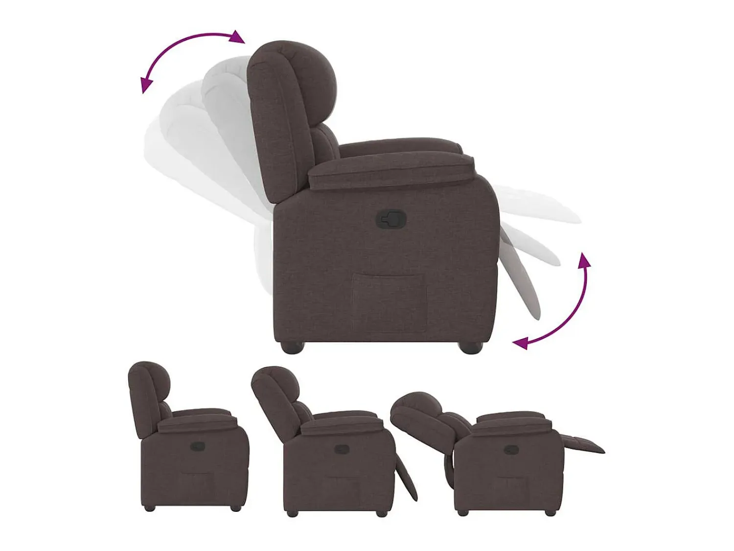 Best Poltrona Reclinável | Poltrona Confortável Relax tecido -escuro SHL407665 Castanho