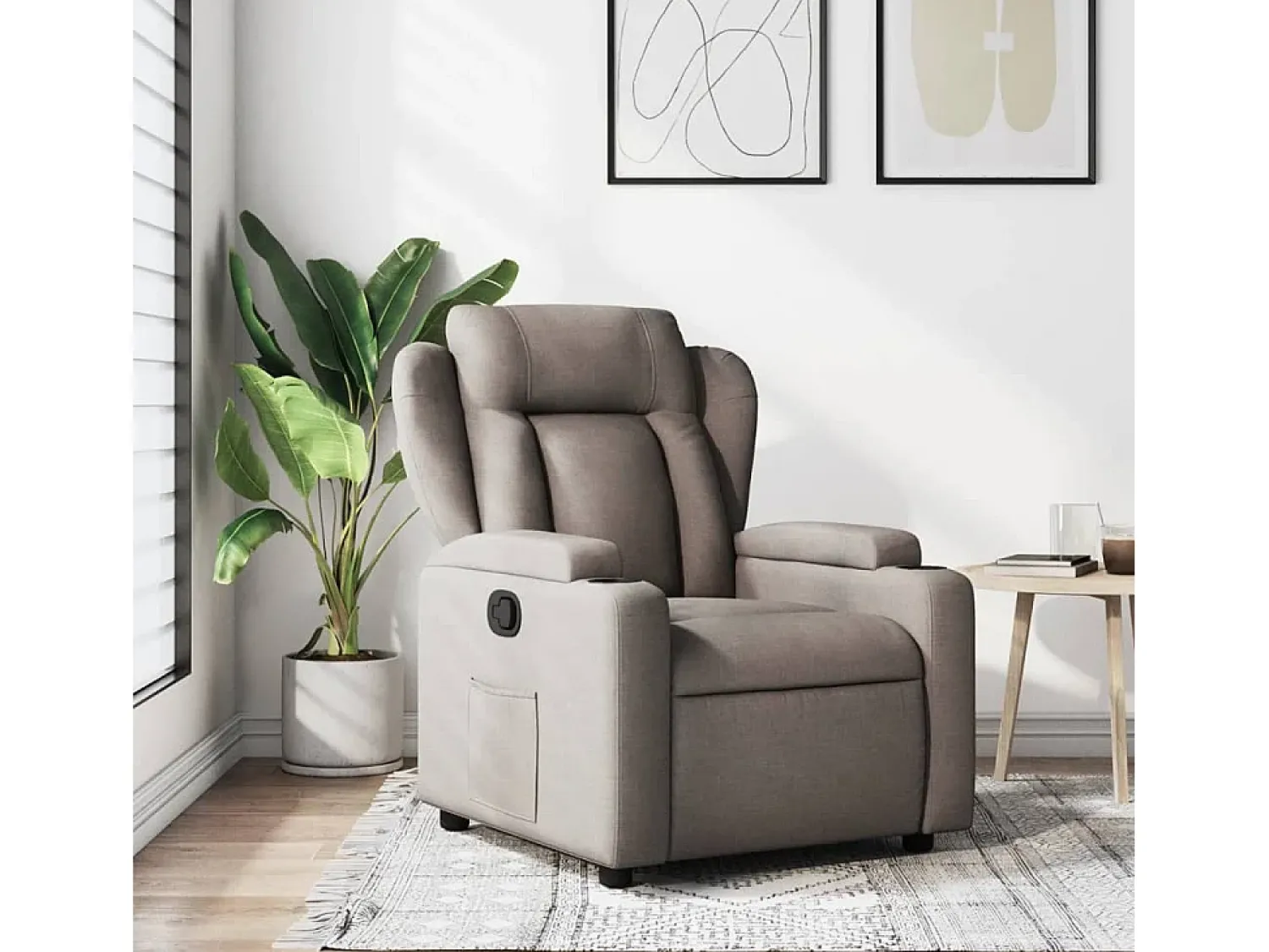 Poltrona Reclinável | Poltrona Confortável Relax tecido cinzento-acastanhado SHL373988^ Poltrona