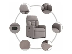 Poltrona Reclinável | Poltrona Confortável Relax tecido cinzento-acastanhado SHL360541^ Poltrona