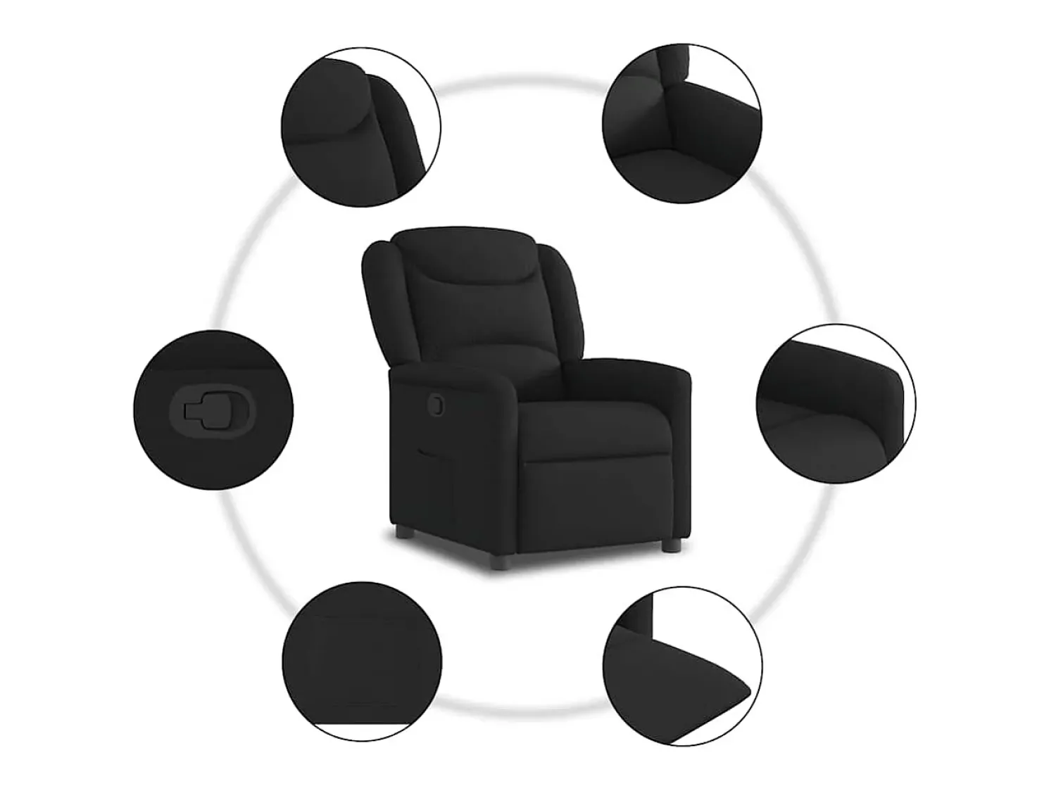 Poltrona| Poltrona Reclinável | Poltrona Confortável Relax tecido SHL359843 Preto