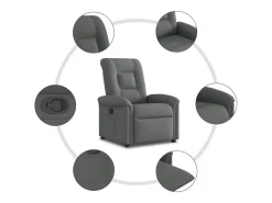Discount Poltrona Reclinável | Poltrona Confortável Relax tecido cinzento-escuro SHL249459 Cinza antracite