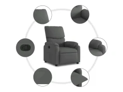 Poltrona* Poltrona Reclinável | Poltrona Confortável Relax tecido cinzento-escuro SHL275524 Cinza antracite