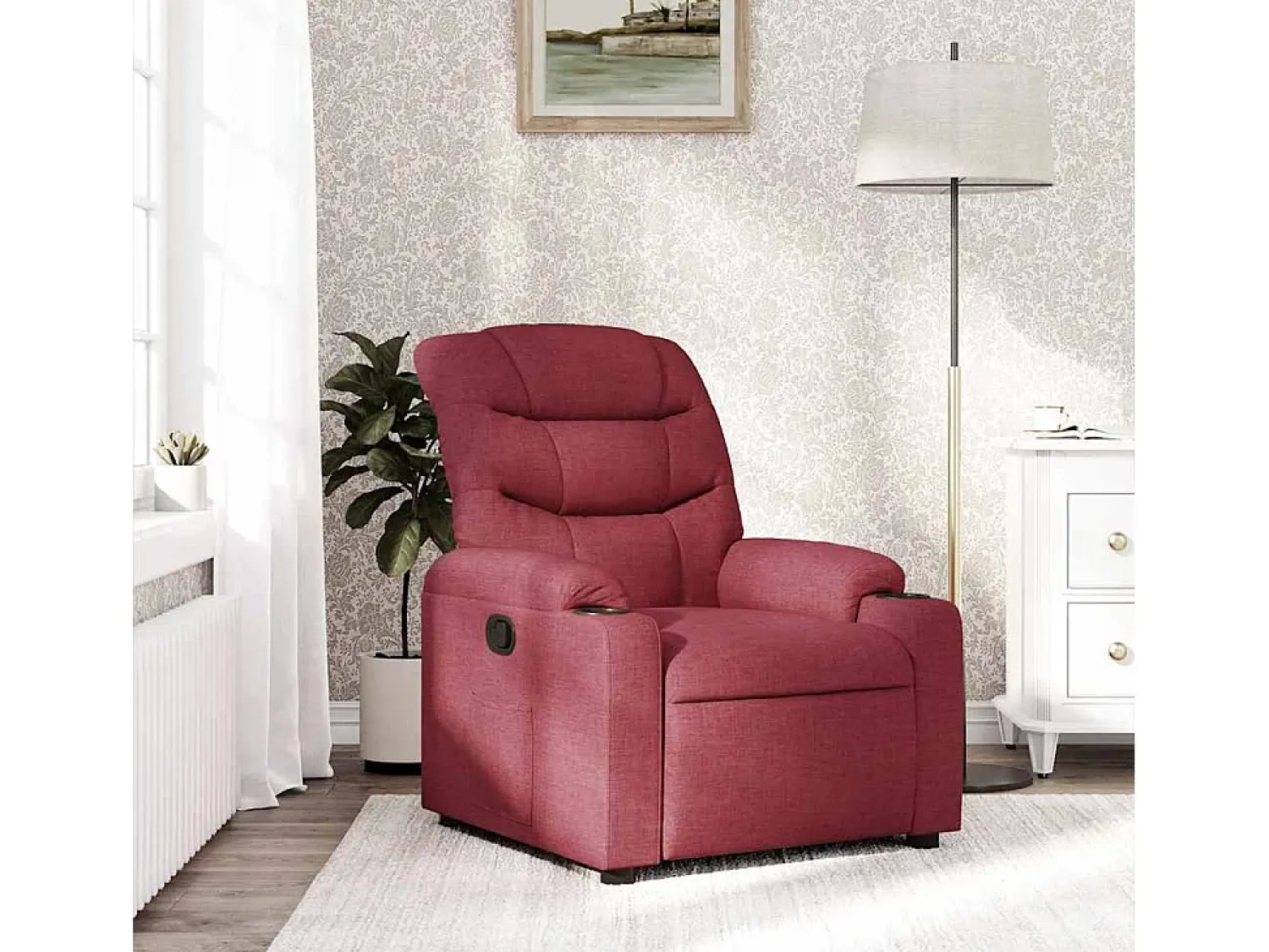 Poltrona| Poltrona Reclinável | Poltrona Confortável Relax tecido tinto SHL242306 Vermelho