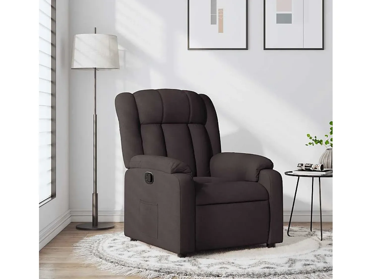 Poltrona| Poltrona Reclinável | Poltrona Confortável Relax tecido -escuro SHL882526 Castanho