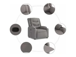 Poltrona* Poltrona Reclinável | Poltrona Confortável Relax tecido cinzento-acastanhado SHL746858 Taupe
