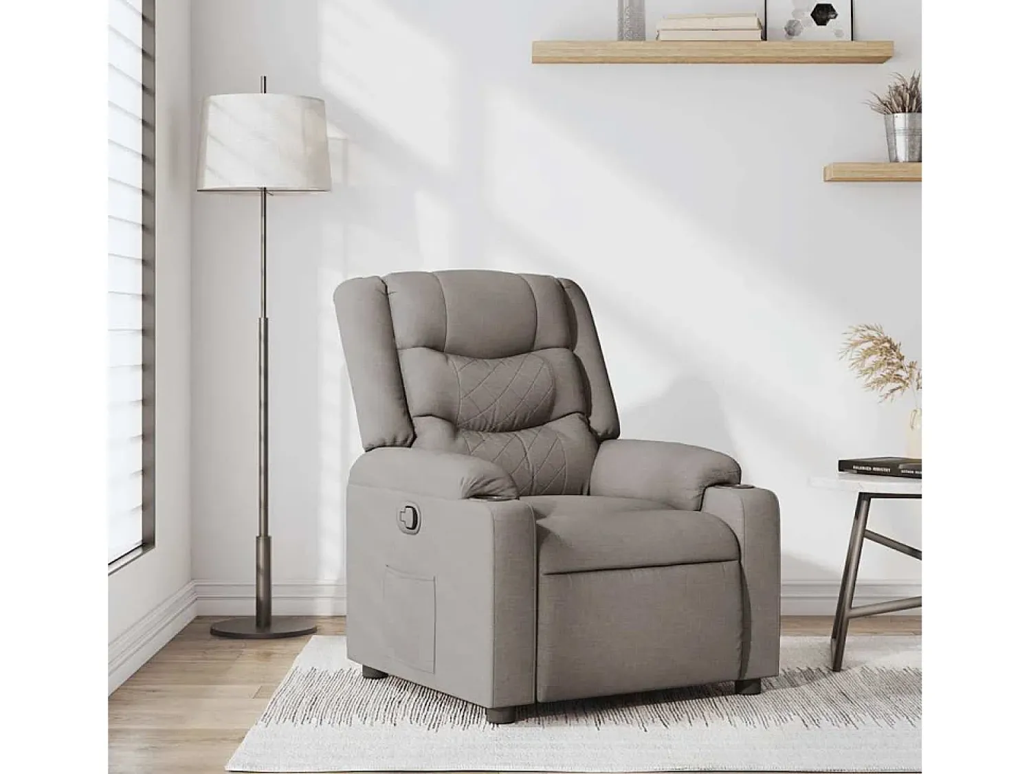 Poltrona* Poltrona Reclinável | Poltrona Confortável Relax tecido cinzento-acastanhado SHL746858 Taupe