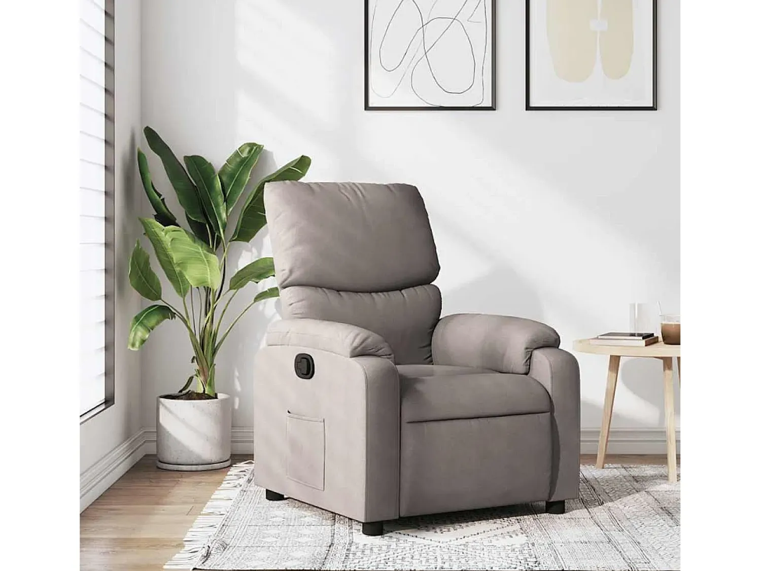Hot Poltrona Reclinável | Poltrona Confortável Relax tecido cinzento-acastanhado SHL12937 Taupe