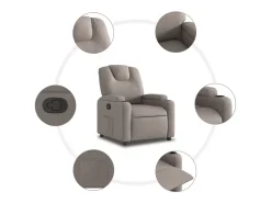 Poltrona Reclinável | Poltrona Confortável Relax tecido cinzento-acastanhado SHL43565^ Poltrona