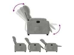 Poltrona| Poltrona Reclinável | Poltrona Confortável Relax tecido de microfibra cinza-claro SHL92132 Cinzento