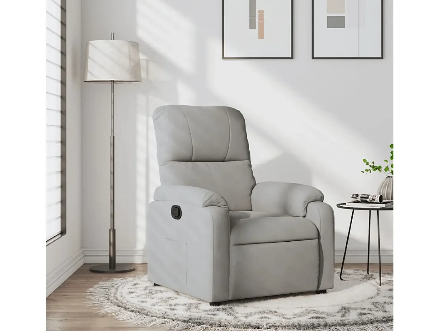 Poltrona| Poltrona Reclinável | Poltrona Confortável Relax tecido de microfibra cinza-claro SHL92132 Cinzento