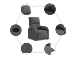 Poltrona| Poltrona Reclinável | Poltrona Confortável Relax tecido de microfibra cinza-escuro SHL600496 Cinza antracite