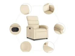 Poltrona* Poltrona Reclinável | Poltrona Confortável Relax tecido cor SHL860794 Creme
