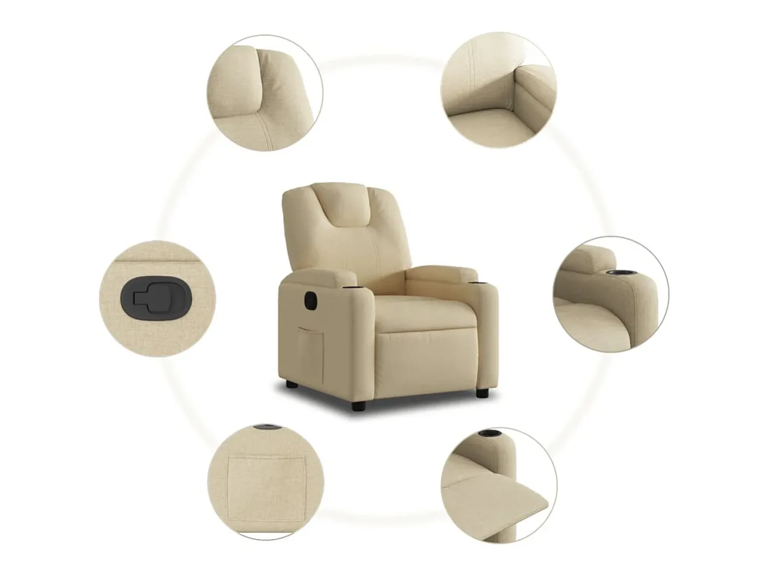 Sale Poltrona Reclinável | Poltrona Confortável Relax tecido cor SHL912656 Creme