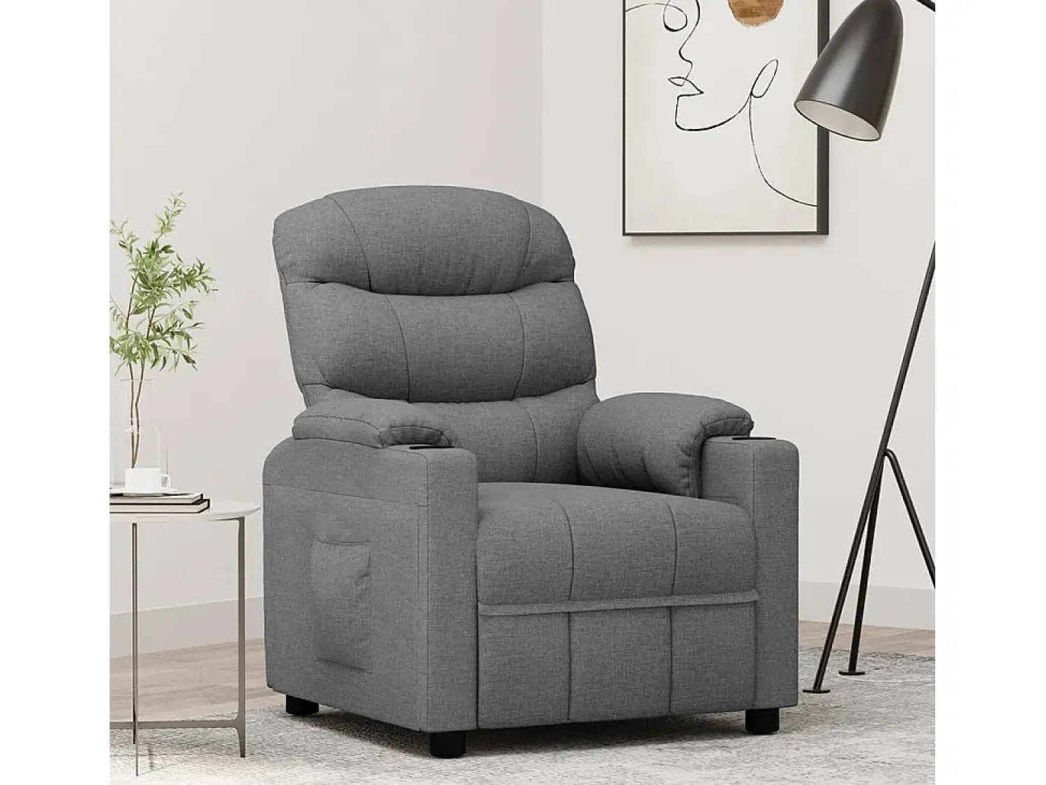 Online Poltrona Reclinável | Poltrona Confortável Relax tecido -claro SHL668768 Cinzento
