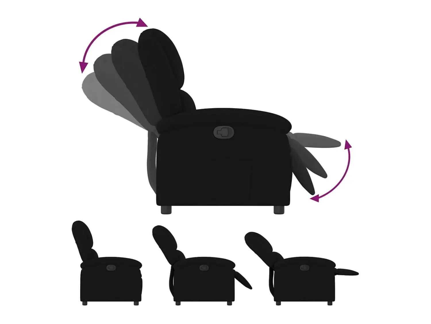 Poltrona| Poltrona Reclinável | Poltrona Confortável Relax veludo SHL618181 Preto