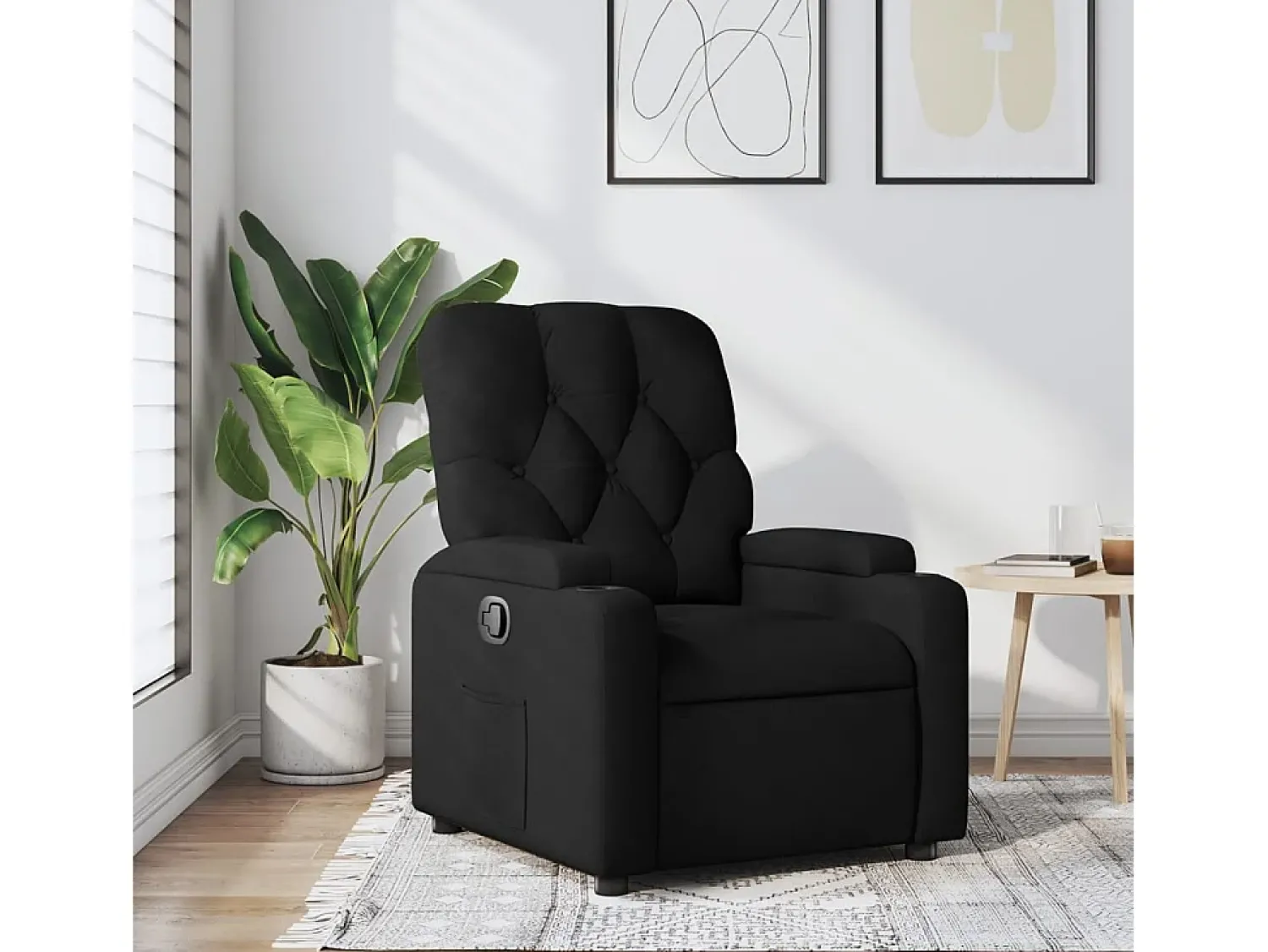 Poltrona| Poltrona Reclinável | Poltrona Confortável Relax tecido SHL679756 Preto