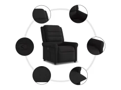 Hot Poltrona Reclinável | Poltrona Confortável Relax tecido SHL403007 Preto