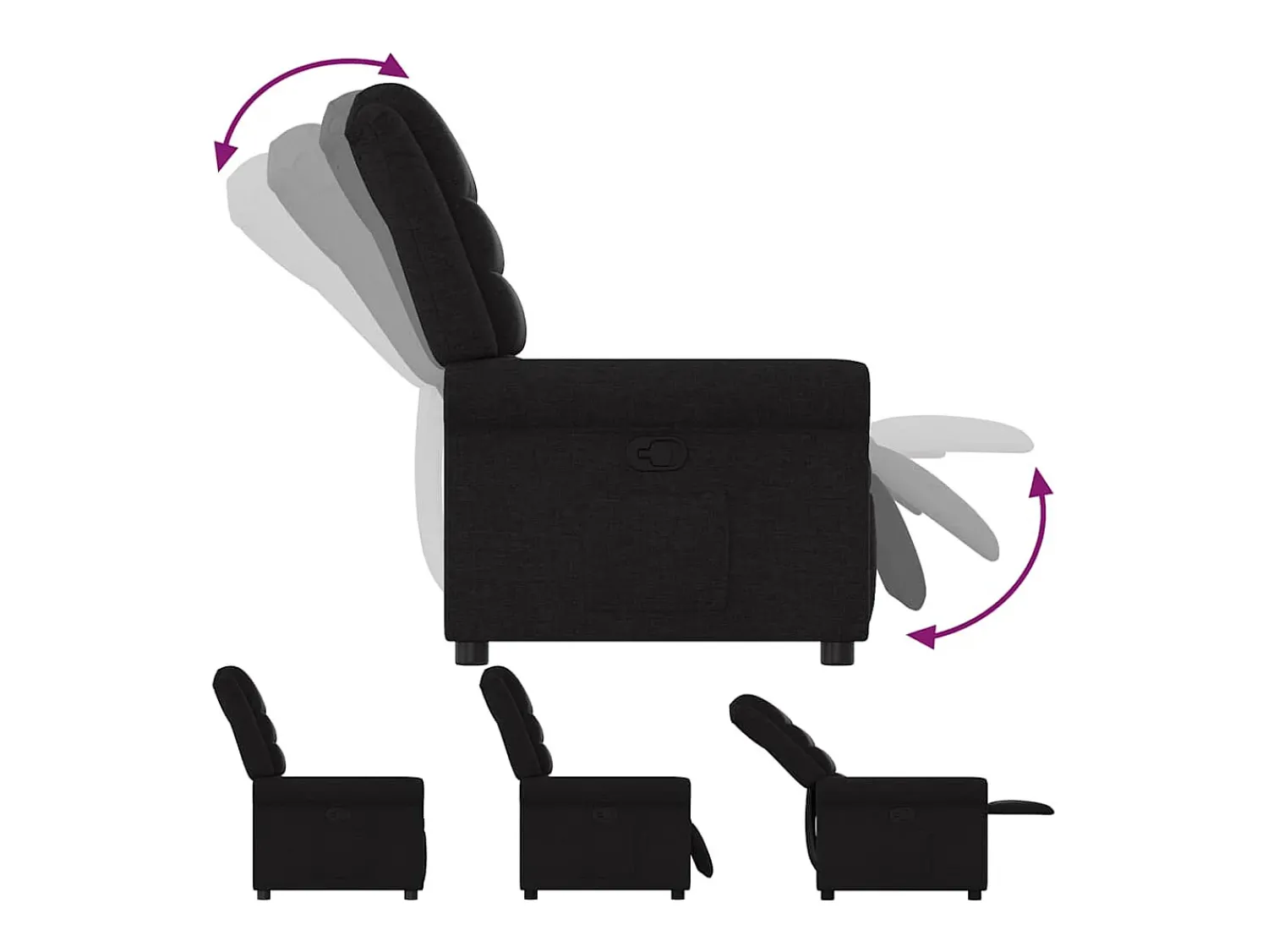 Hot Poltrona Reclinável | Poltrona Confortável Relax tecido SHL403007 Preto