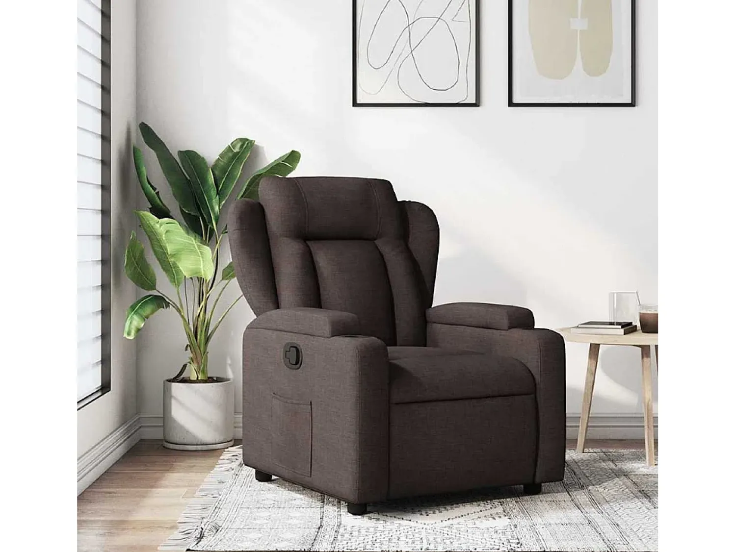 Sale Poltrona Reclinável | Poltrona Confortável Relax tecido -escuro SHL699620 Castanho