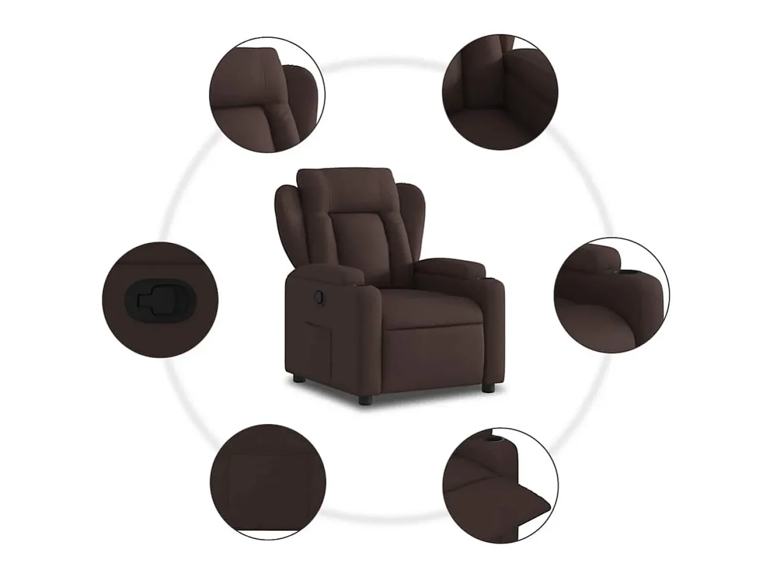 Sale Poltrona Reclinável | Poltrona Confortável Relax tecido -escuro SHL699620 Castanho
