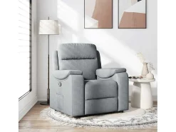 Poltrona| Poltrona Reclinável | Poltrona Confortável Relax tecido -claro SHL344618 Cinzento