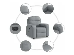 Poltrona| Poltrona Reclinável | Poltrona Confortável Relax tecido -claro SHL344618 Cinzento