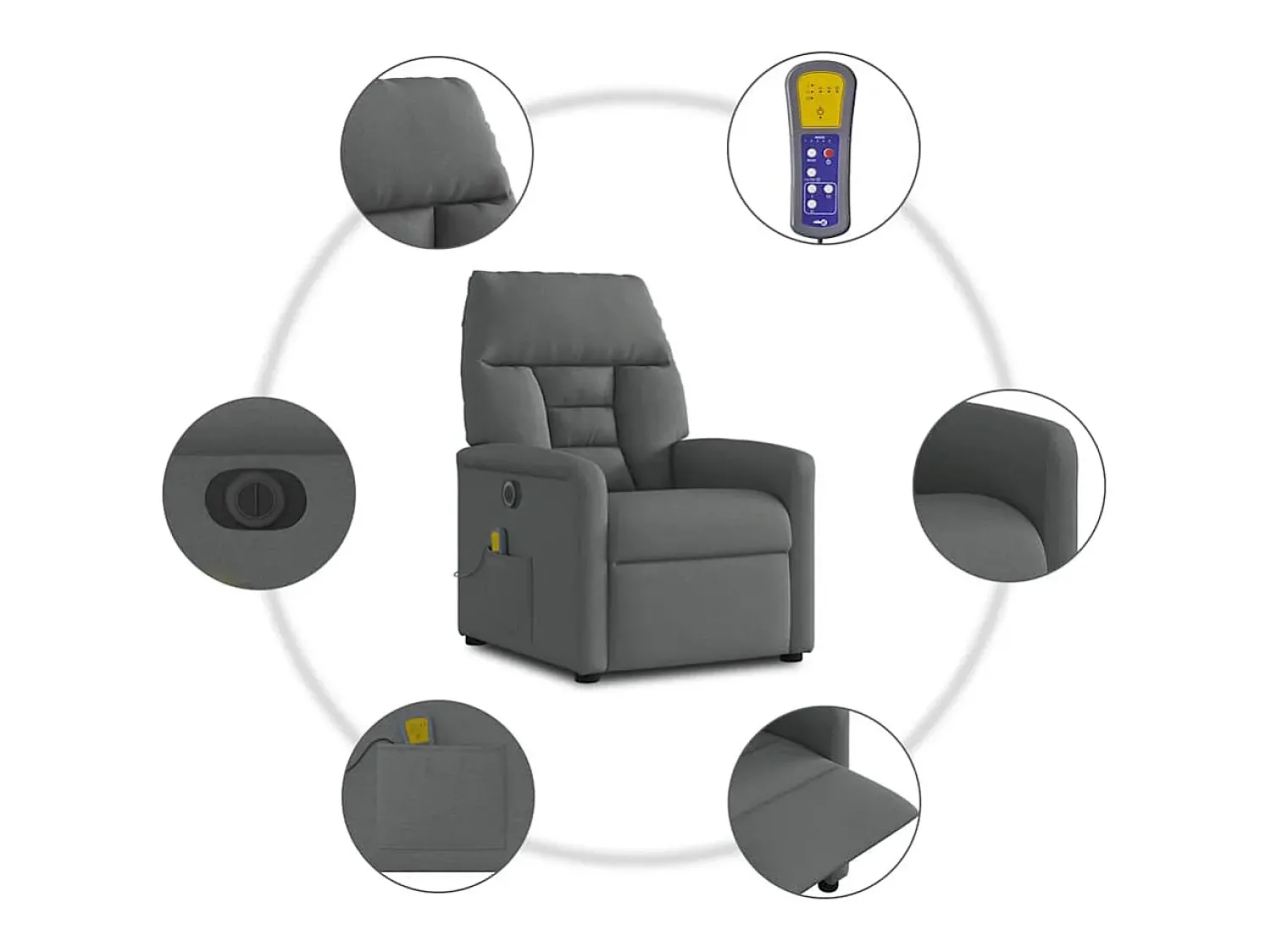Poltrona* Poltrona Reclinável | Poltrona Confortável Relax tecido -claro SHL56254 Cinzento