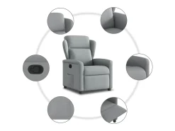 Poltrona* Poltrona Reclinável | Poltrona Confortável Relax tecido -claro SHL550805 Cinzento